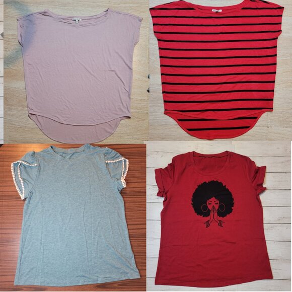 NEW - Lot of 4 Express Basic T-Shirt Top Tee  Women Size Medium Short Sleeve - Picture 1 of 10